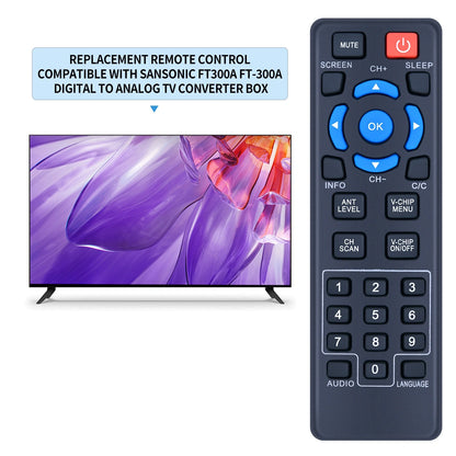 Remote Control For Sansonic FT-300A Digital To Analog TV Converter Box