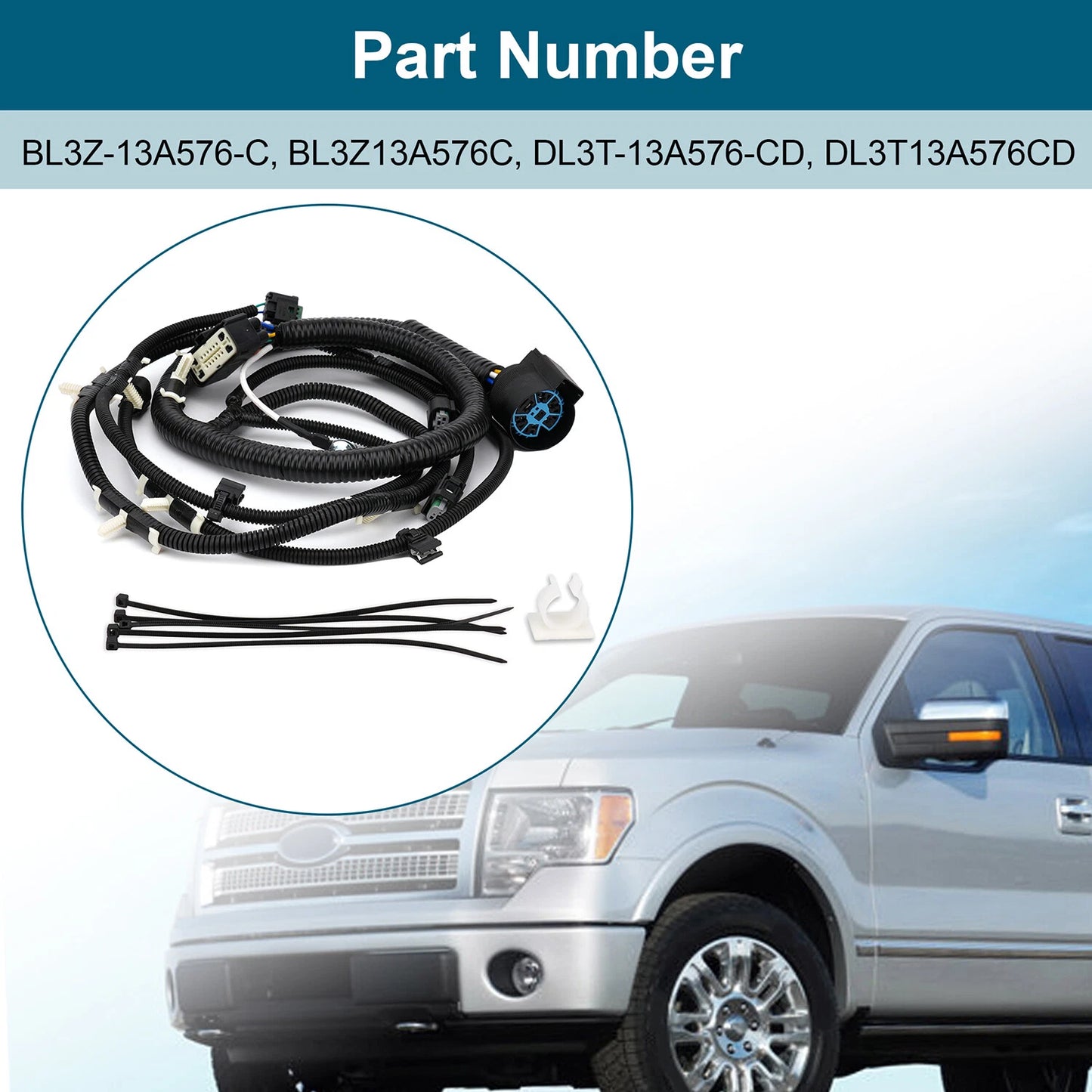 Trailer Tow Wiring Harness For Ford F-150 2009-2014 BL3Z-13A576-C