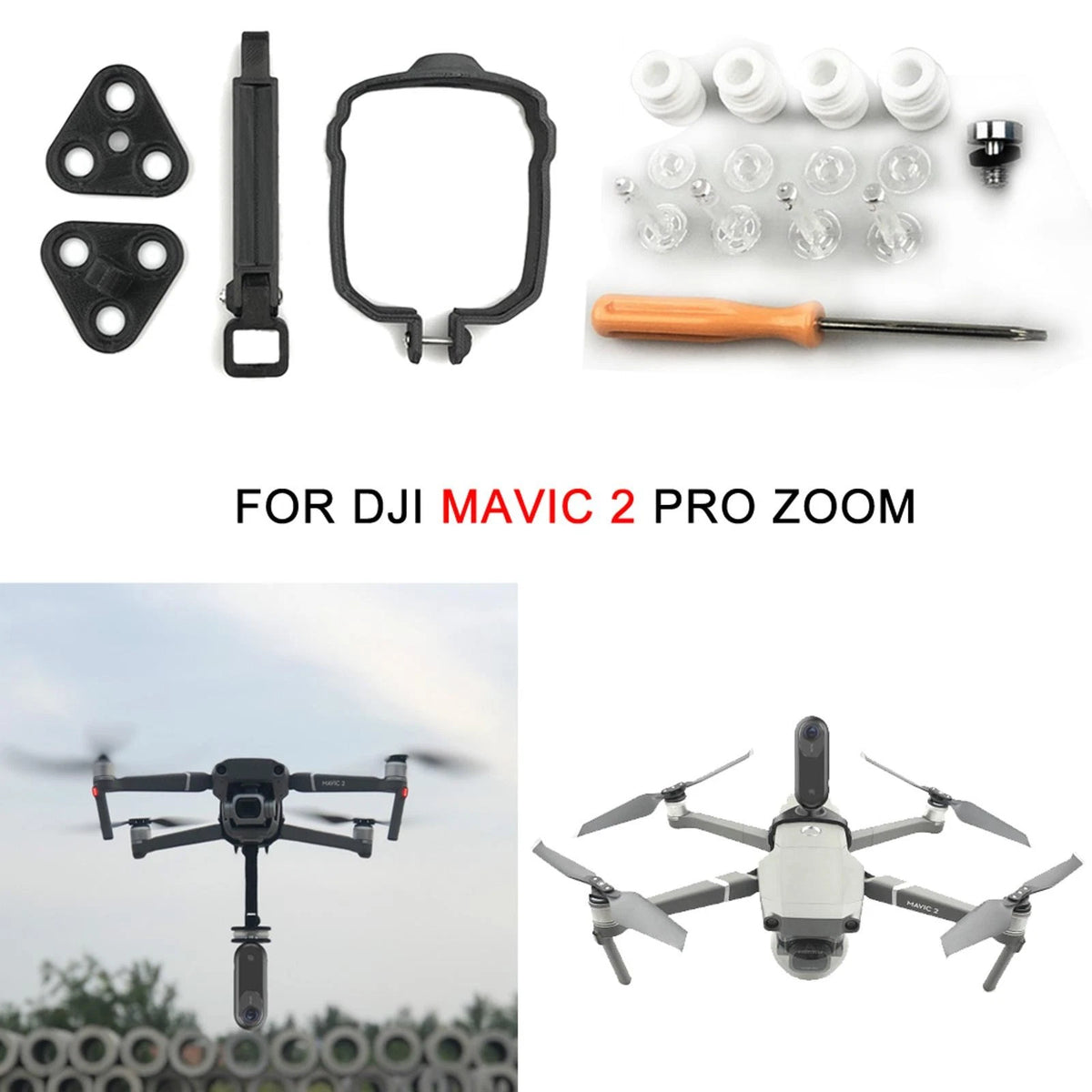 1/4 Adjustable Camera Holder Stand Mount Bracket For DJI Mavic 2 Pro Zoom Drone