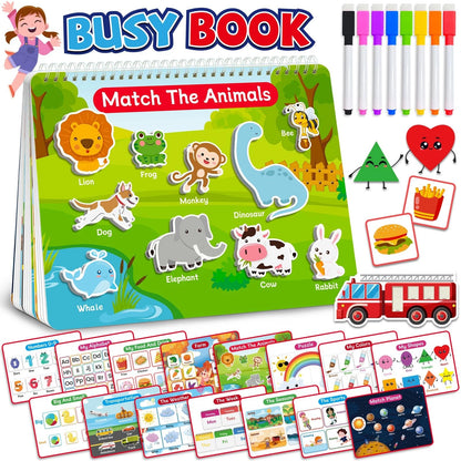 Benresive Busy Book for Toddlers 3-5, Montessori Preschool Medium, Blue