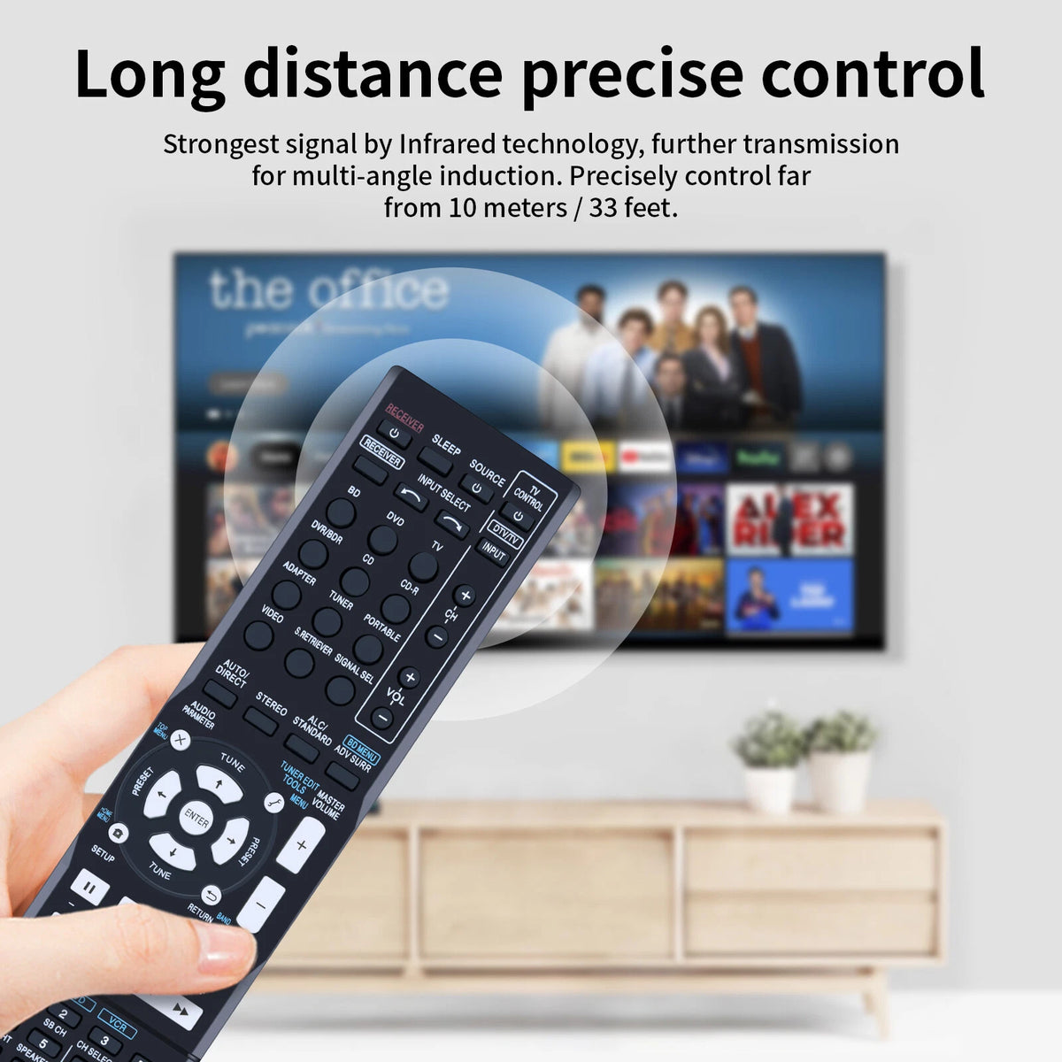 AXD7619 Replace Remote Control For Pioneer AV Receiver VSX-521-K VSX-521