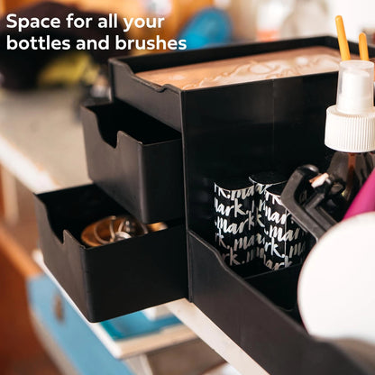 Uncluttered Designs Large Black Vanity Organizer - Countertop Mens