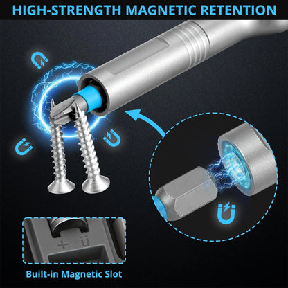 50 in 1 Magnetic Ratchet Screwdriver Set, Multi Bit Ratcheting Black