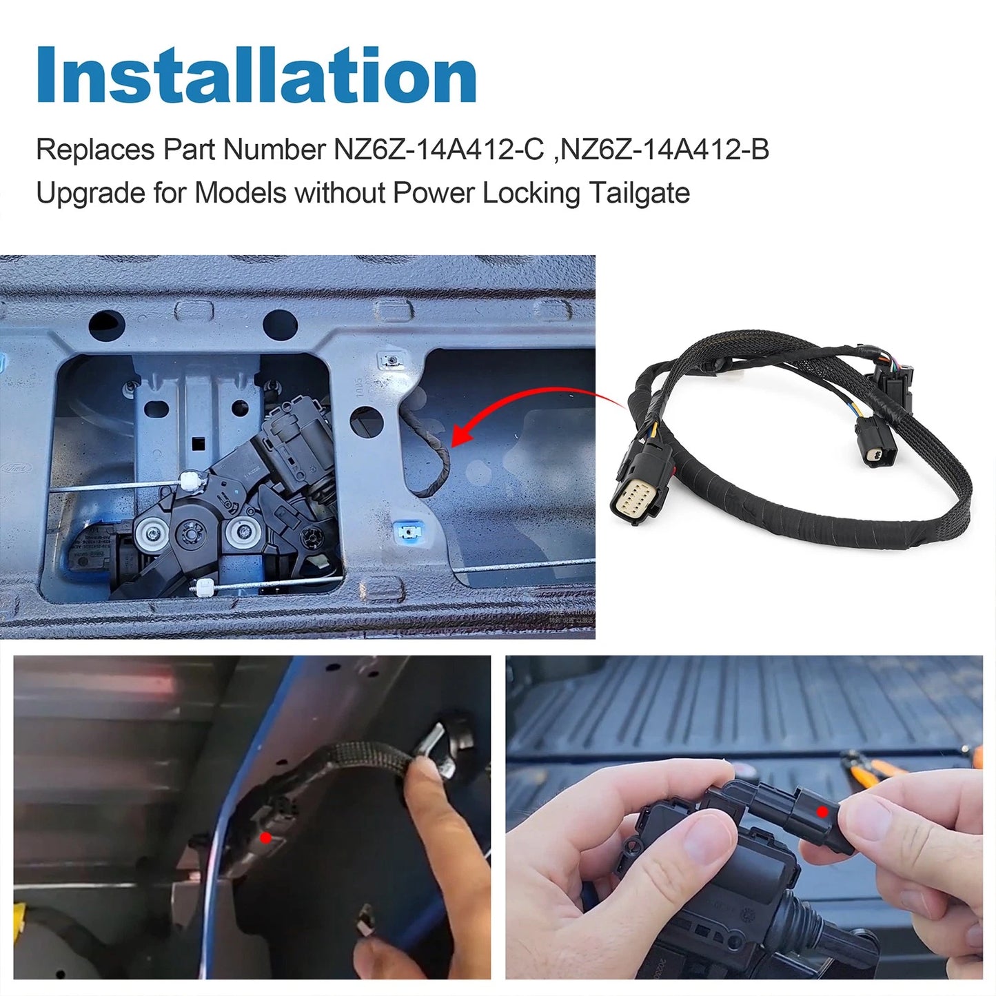 Tailgate Lock Wiring Harness Upgrade Fit 22–24 Ford Maverick