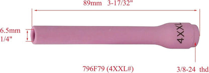 RIVERWELD TIG Alumina Nozzles Ceramic Cups Long 796F79XXL 1/4" 6.5mm, Pink