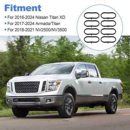 Intake Manifold Gasket Kit 8PCS Fits Nissan Titan XD 16-24, Armada/Titan 17-24
