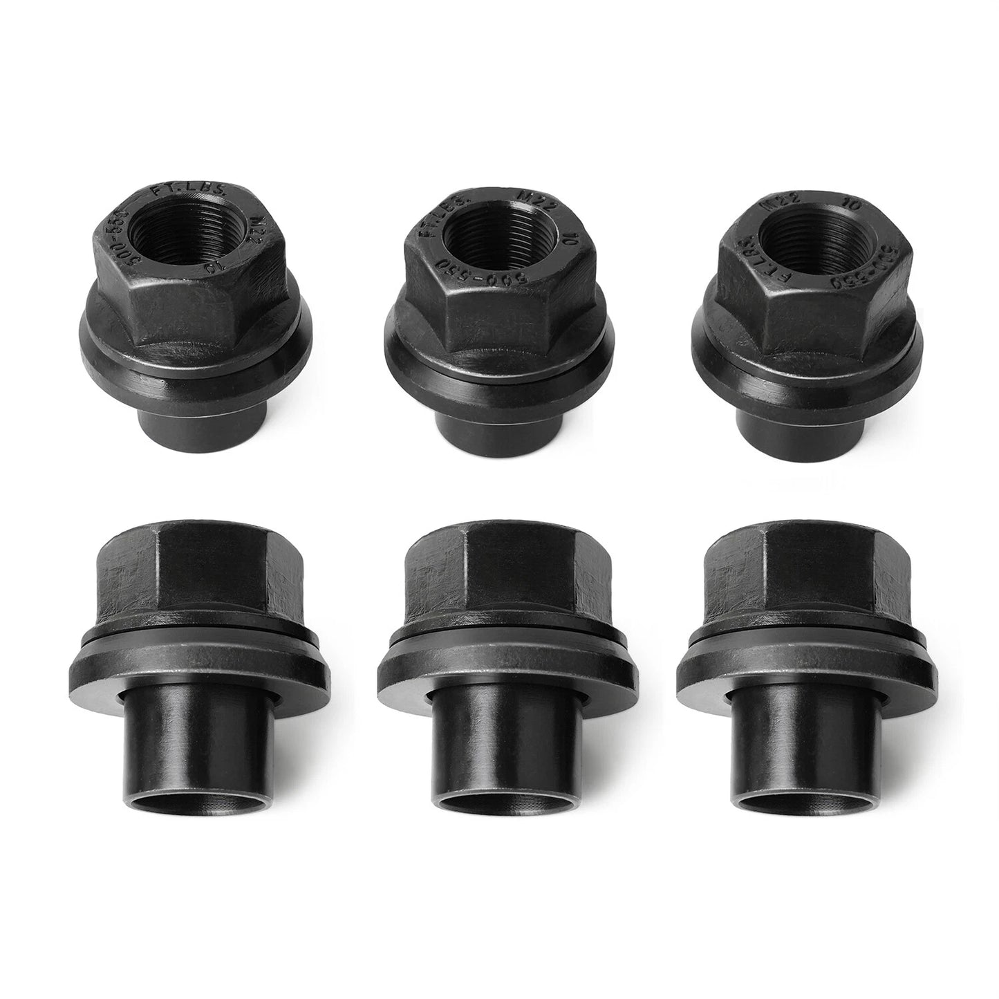6 Pack 33mm M22x1.5 x 19mm Wheel Nuts Sleeve Nuts M22-1.5x19mm Skirt Flange