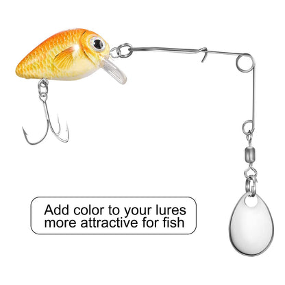 Sumind 40 Pieces Fishing Spinner Blades Bait Smooth Small, Silver