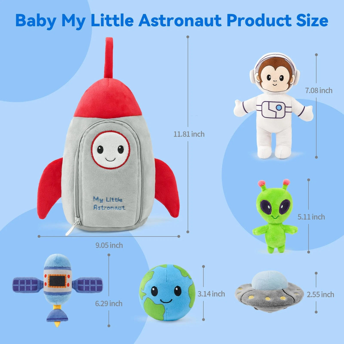 JUSTQUNSEEN Stuffed Plush Astronaut Kit for Baby Small, Toy Set