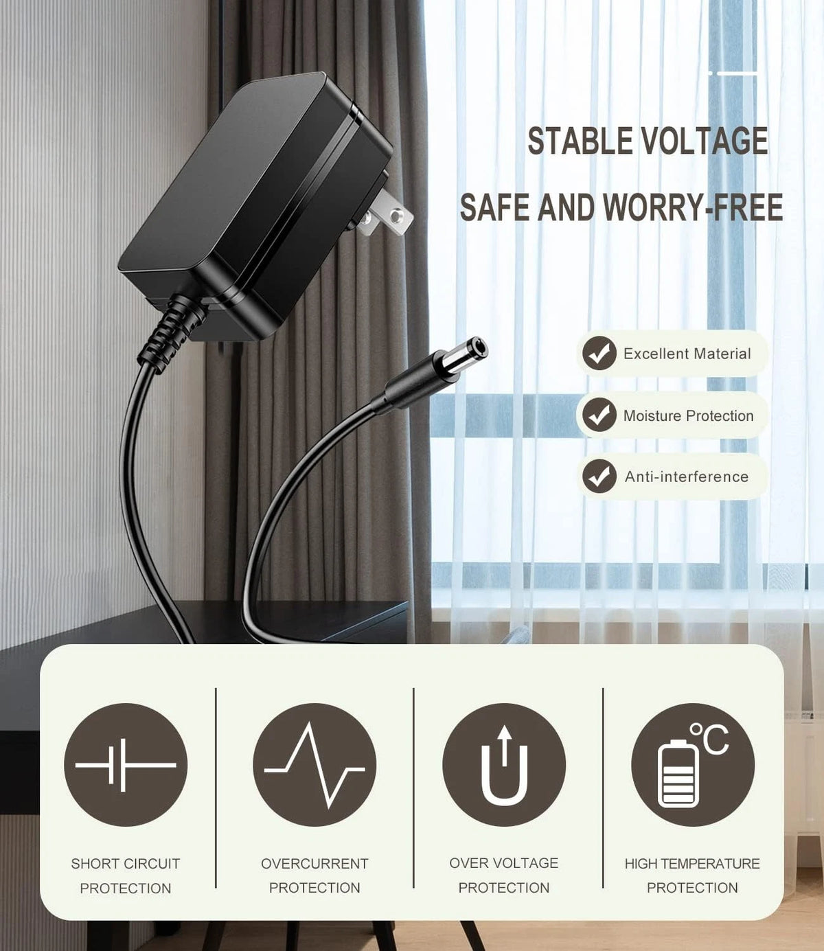 Night Owl Security Camera Power Adapter 12V 2A Compatible with 12V...
