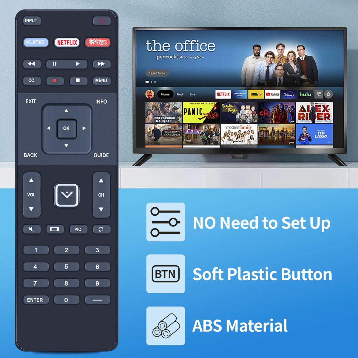 XRT122 Remote Control For Vizio Smart TV D32-D1 D32H-D1 D32X-D1 D39H-D0 D40-D1