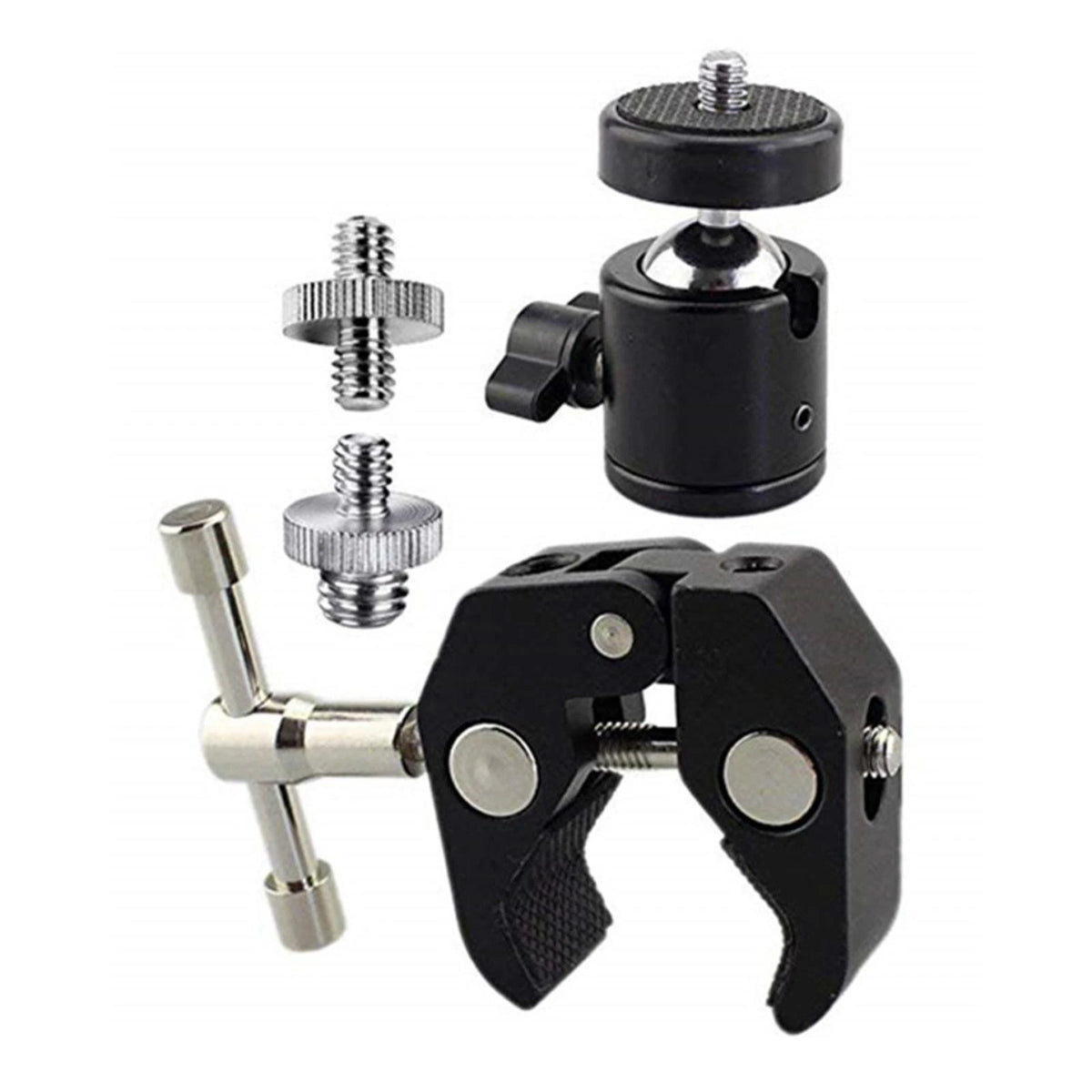 360° Rotate 1/4"-20 Ball Head Super Clamp Mount for DSLR Camera Tripod Monitor