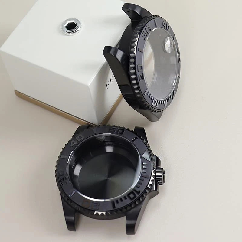 FEIYASHI 40mm Men's nh34 nh35 nh36 Movement, Black watch case, white ceramic