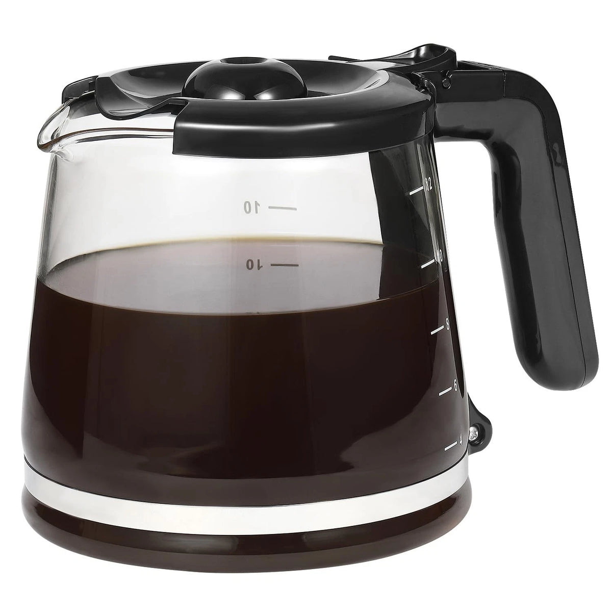 12 Cup Coffee Maker Replacement Pot Compatible with Mr. 12 Cups, Black, Clear