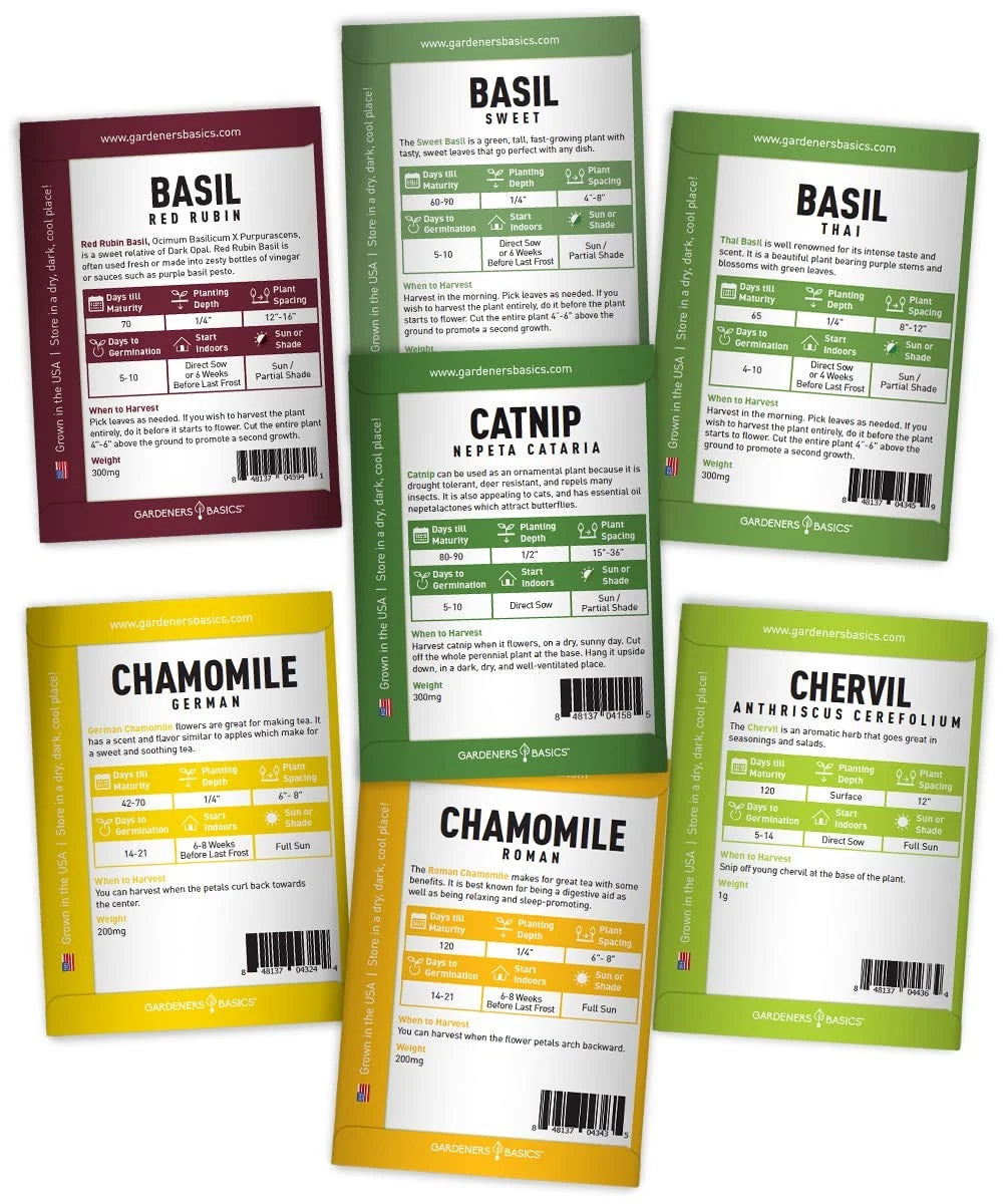 35 Medicinal Herb Seeds Variety Pack – Heirloom Non-GMO Healing & Brown