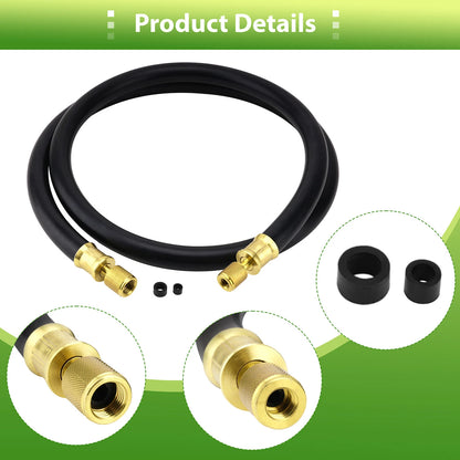1/2" Diameter Hose, 3/8" FL to 1/4" FL Vacuum Certified Refrigerant Hose, 6'