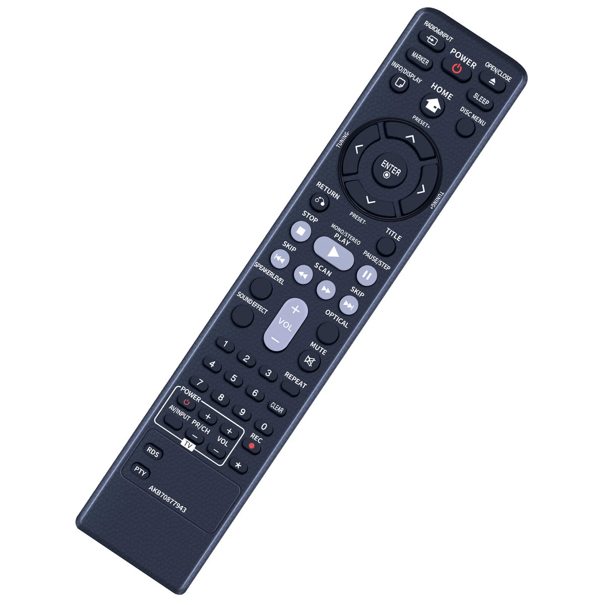 AKB70877943 Replacement Remote Control For LG DVD Micro Hi-Fi System FB166