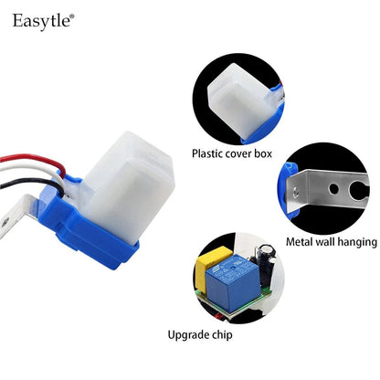 2 Pack AC DC 12V 10A Auto On/Off Photocell Light Switch Photo...