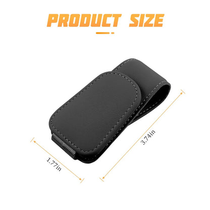 AICEL Sunglasses Holders for Car Sun Visor, Leather 1 PC, Black/Leather