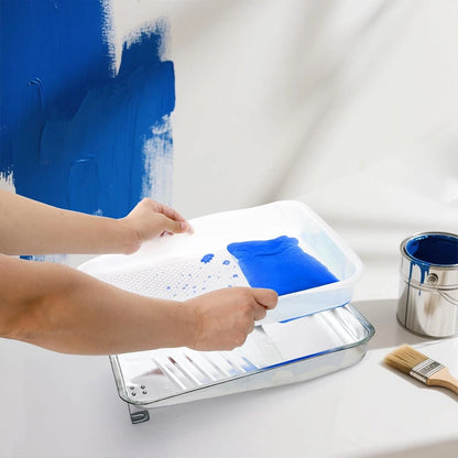 Jucoan 9 Inch Paint Tray and Liners Set, 20 Pcs Plastic White