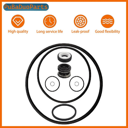 PuBaDuoParts Pool Pump Gasket Seal O-Ring Rebuild Repair Kit Fit for black