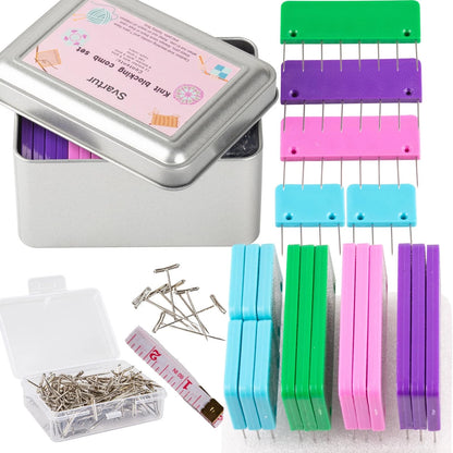 Svartur Crochet Blocking Pin Kit, with 20 Knit Multicolor, 1 Pack, White