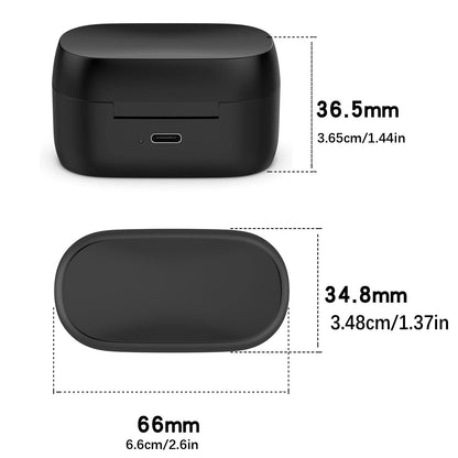 Black Charging Storage Box Charging Case + Cable For Jabra Elite 75T Headset
