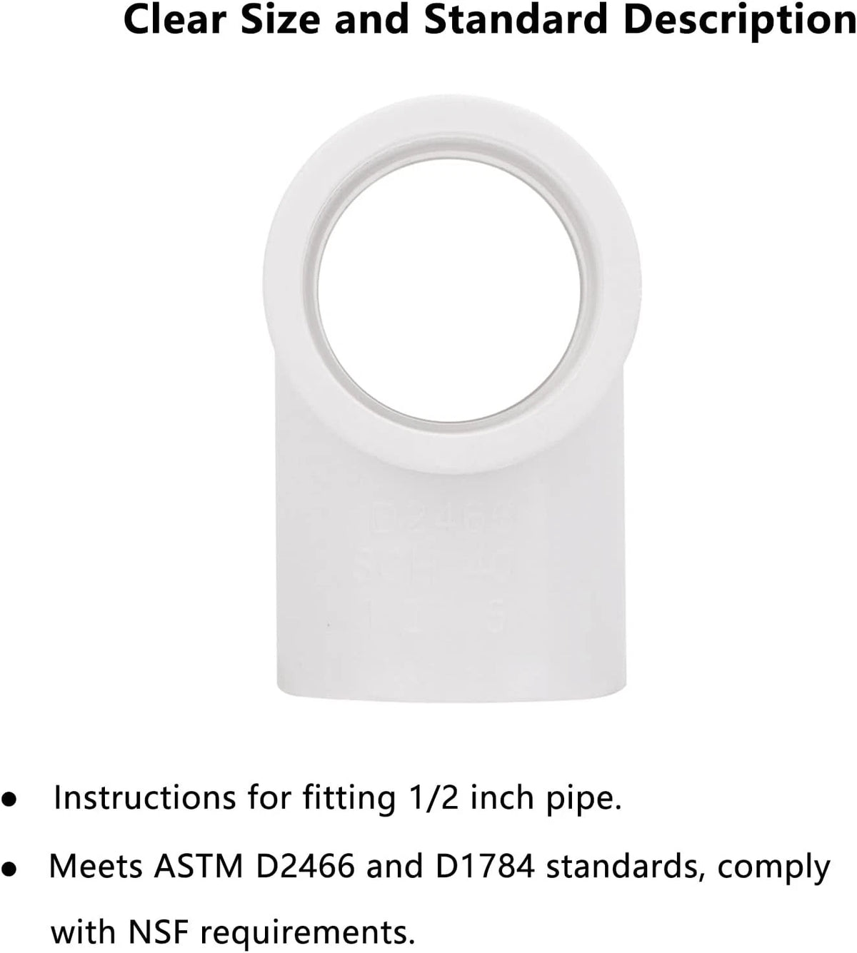 20 Pack 3 Way 1/2 Inch Tee PVC Fittings, 1/2inch SCH 40 1/2Inch, White