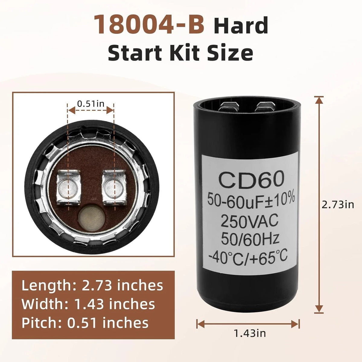 X-18004-b Capacitor Compatible with Genie 18004B Garage Door Opener Motor,...