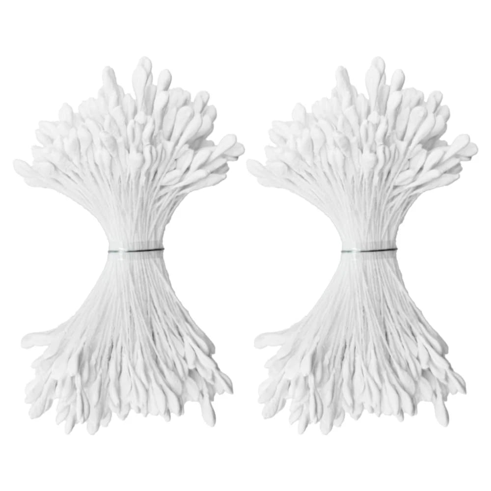 HAHIYO 700Pcs 2.5mm Matte White Double-Head Flower 2.5mm-700Pcs,