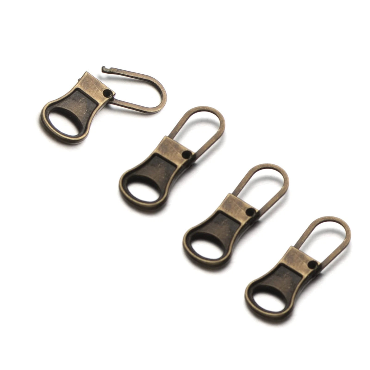 Mizeer Small Zipper Pull Replacement, Perfect for Hole 4pcs Bronze