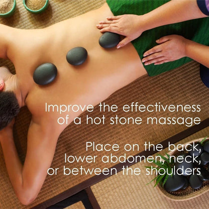 Maxdee Massage Stones Essential Hot for 6 PCS - 2.4 x Inch, Black