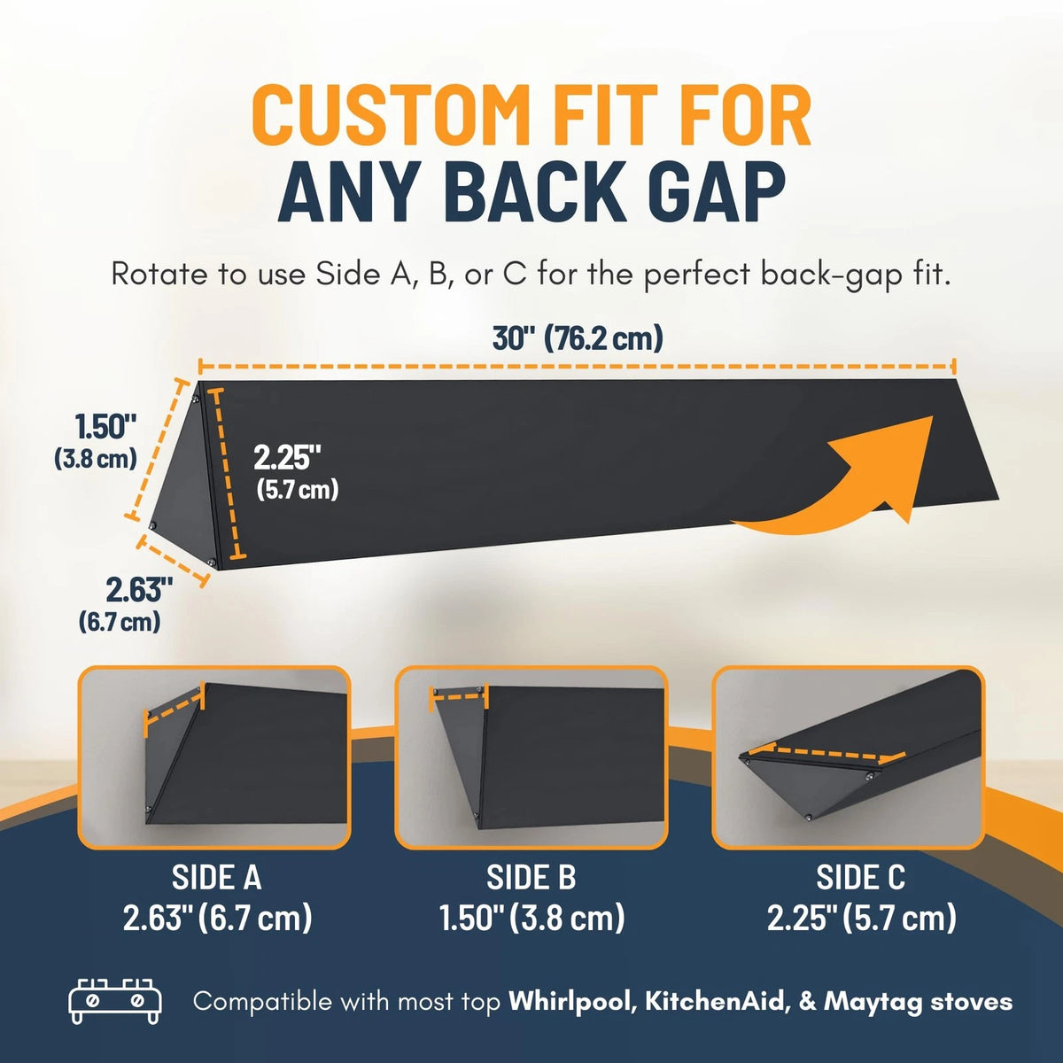30” Slide In Range Gap Filler Kit, Slide-In Rear & Range...