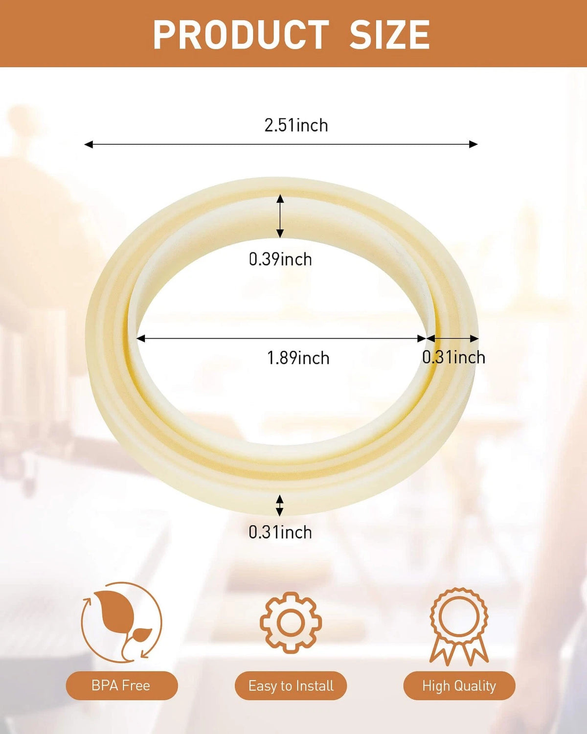 54mm Silicone Steam Ring, 2PCS Grouphead Gasket Replacement Cream Color