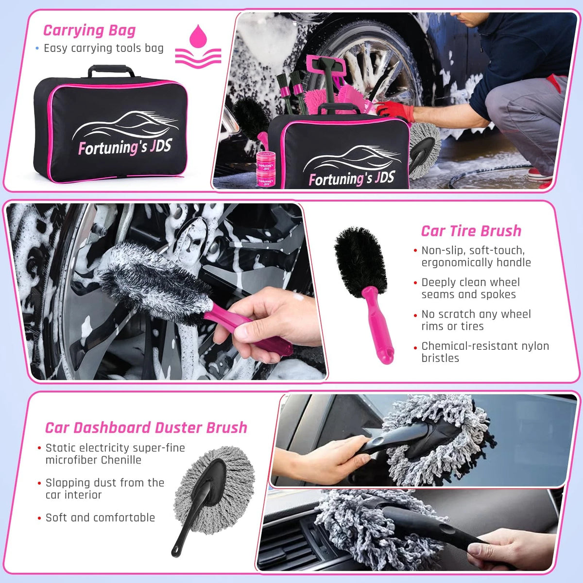 38PCS Car Detailing Kit Interior Cleaner with High Power 38PCS,