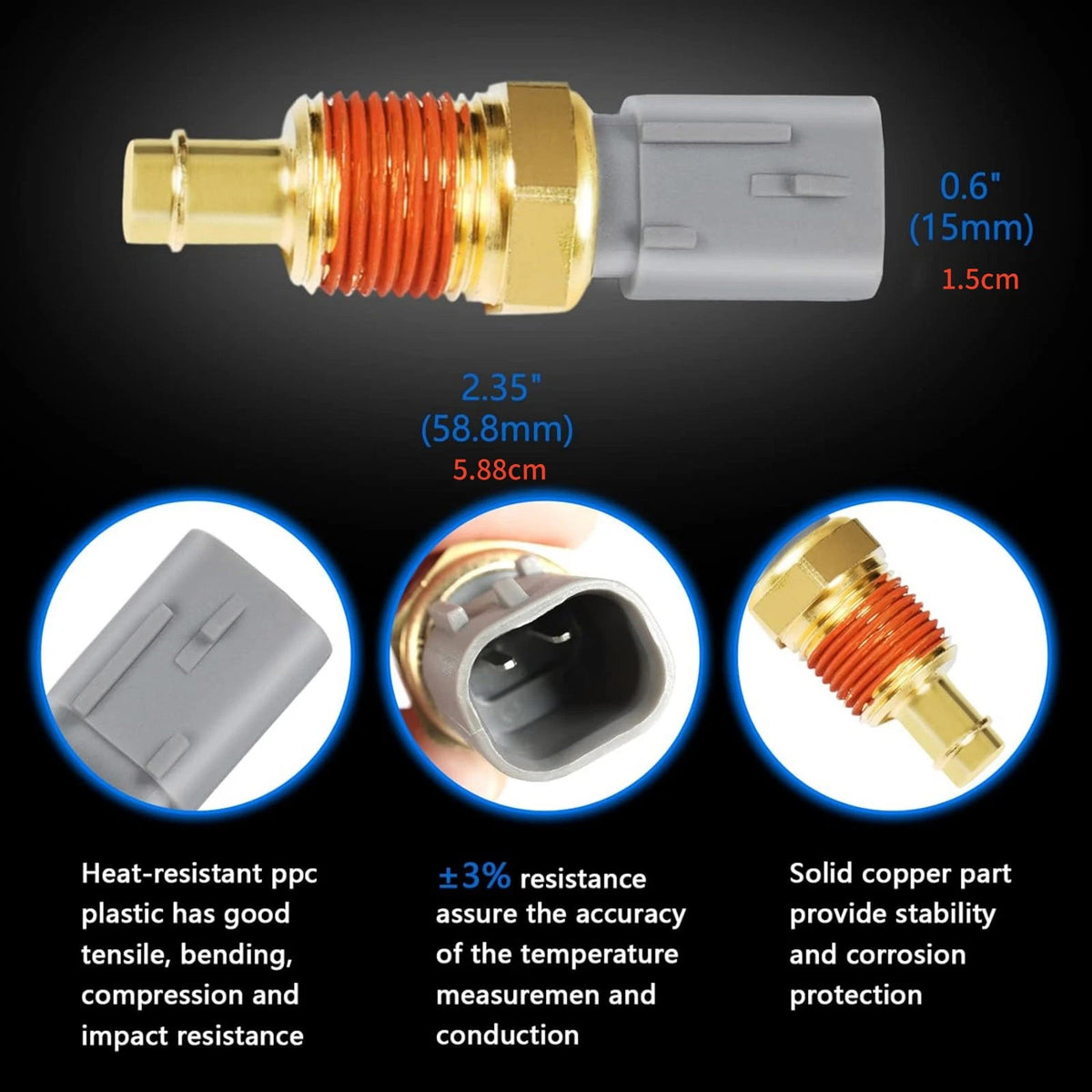 Durable 5149077AB Coolant Temp Sensor For RAM 1500 2011-2024 & Chrysler 200