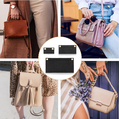 Thinp 3 Pcs Purse Insert Organizer,Purse Crossbody Conversion Liner 3 Black