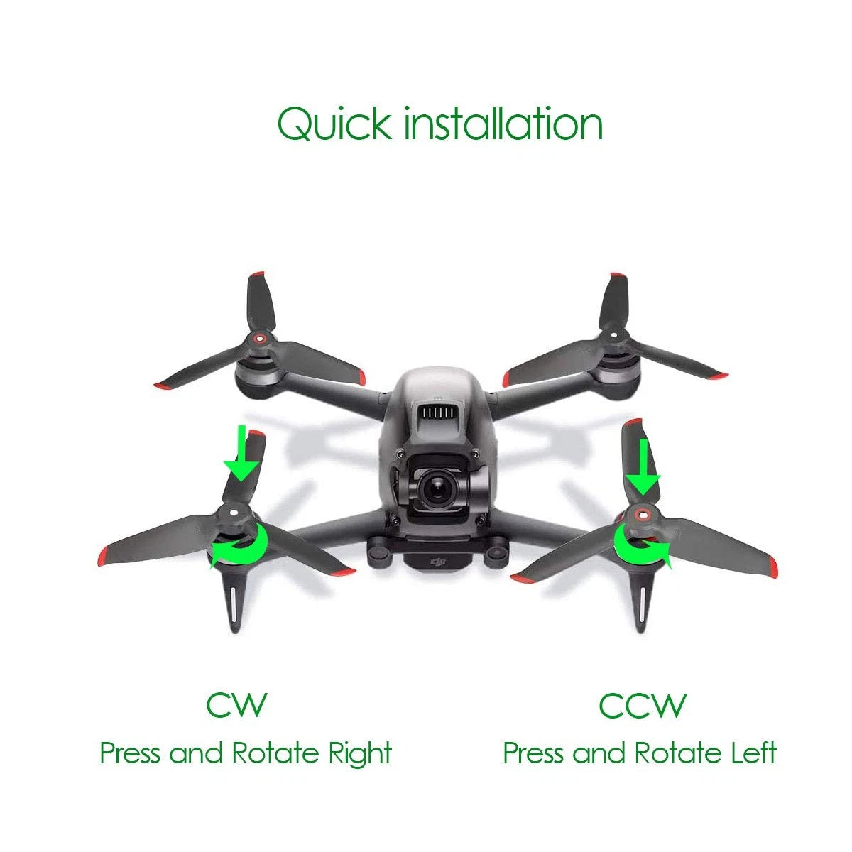 8Pcs Propellers Replacement for DJI FPV - Lightweight Drone Accessories Black