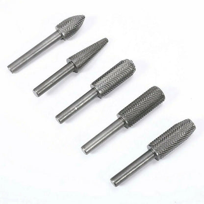 5pcs 6cm Metal Cutter Drill Bits Rotary Bits Rasp For Steel Grinding Carving F