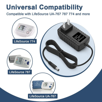 PK-Power Ac Adapter for LifeSource UA-767, 787 and 774 Series Digital Black