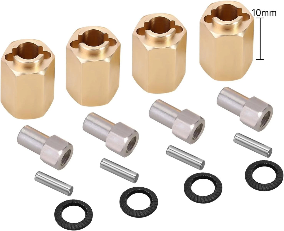 INJORA 12g/Set Brass Wheel Hex Hub 10mm Extenders Adaptor for TRX4M Redcat...