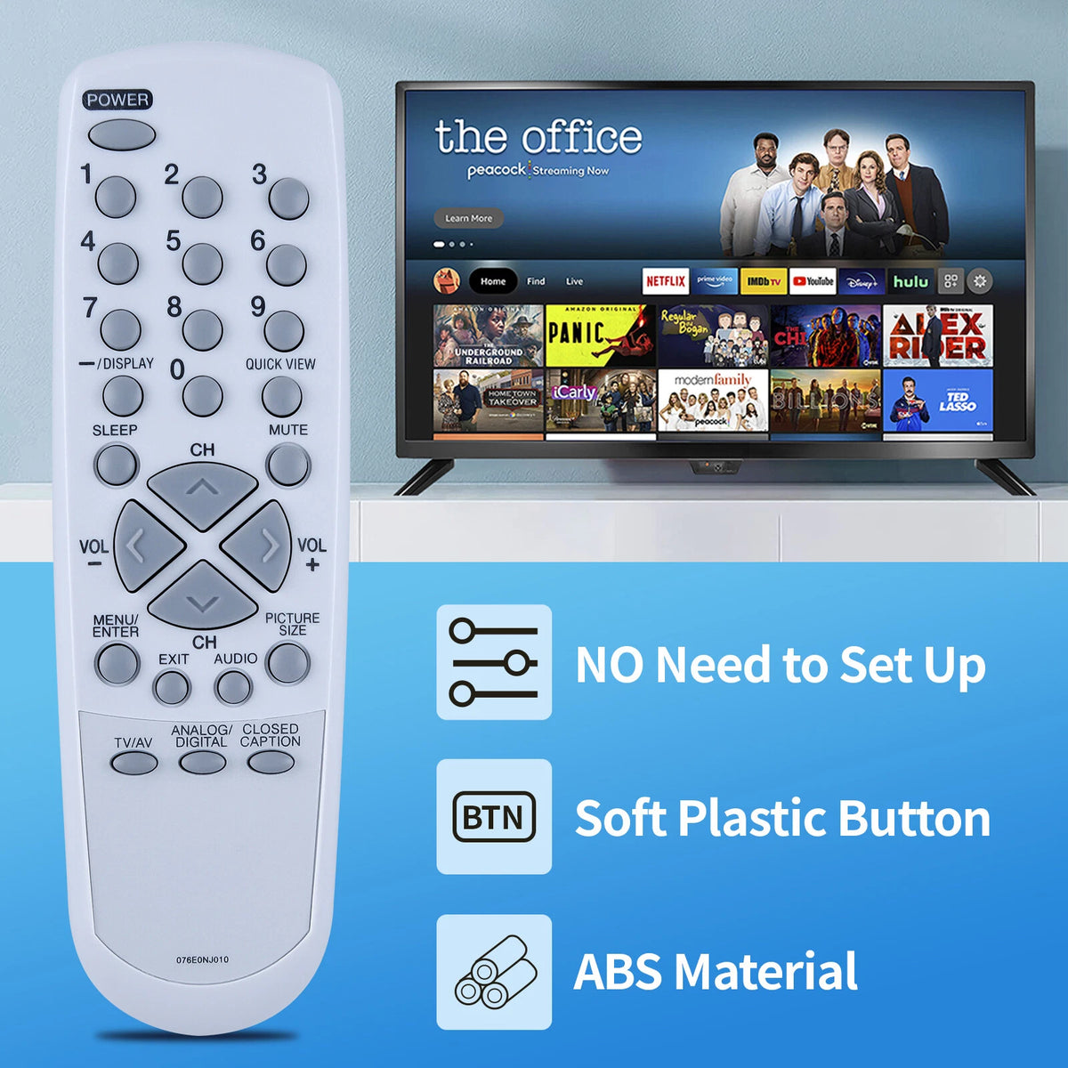 076E0NJ010 Remote Control For Sansui SDTV DFTV200 DFTV270 DTV1300 DTV3200A