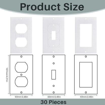 Tondiamo 30 Pcs Outlet Insulation and Draft Sealers Foam 2.5 x 4 Inch, White