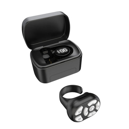 Mobile Phone Bluetooth Remoter Ring W/Charging Bin Efficient E-book Page Turner