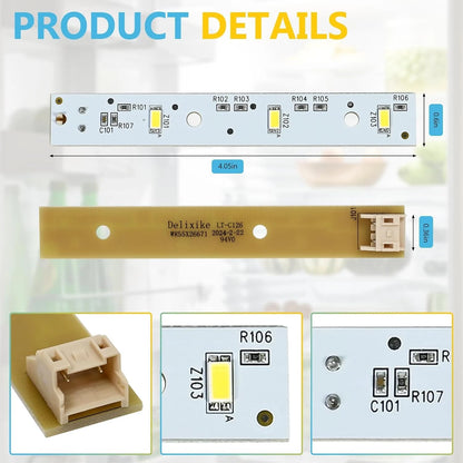 6Pack WR55X26671 Refrigerator LED Light Board Replacement for Freezer &...