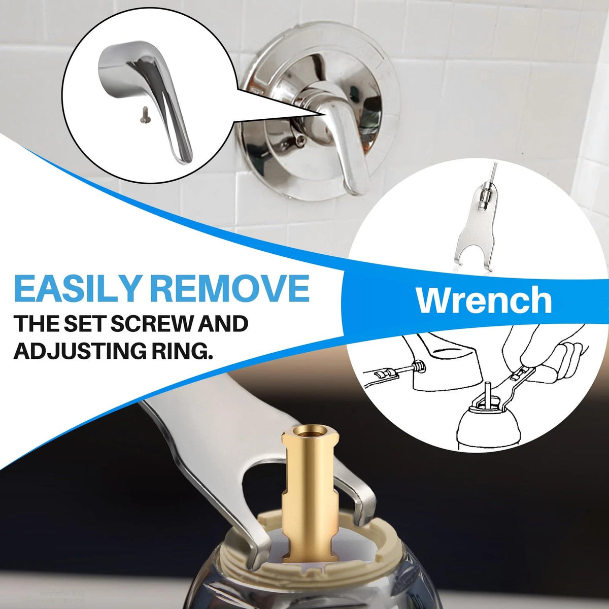 Avenuebool Acrylic Single Handle Trim Set, Complete Faucet Repair Kit Clear
