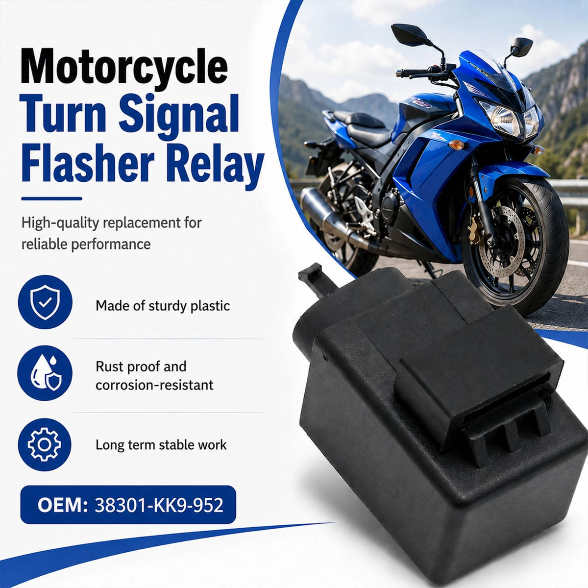 DIY Install 38301-KK9-952 Turn Signal Flasher Relay Fits for Honda NT650 88-92