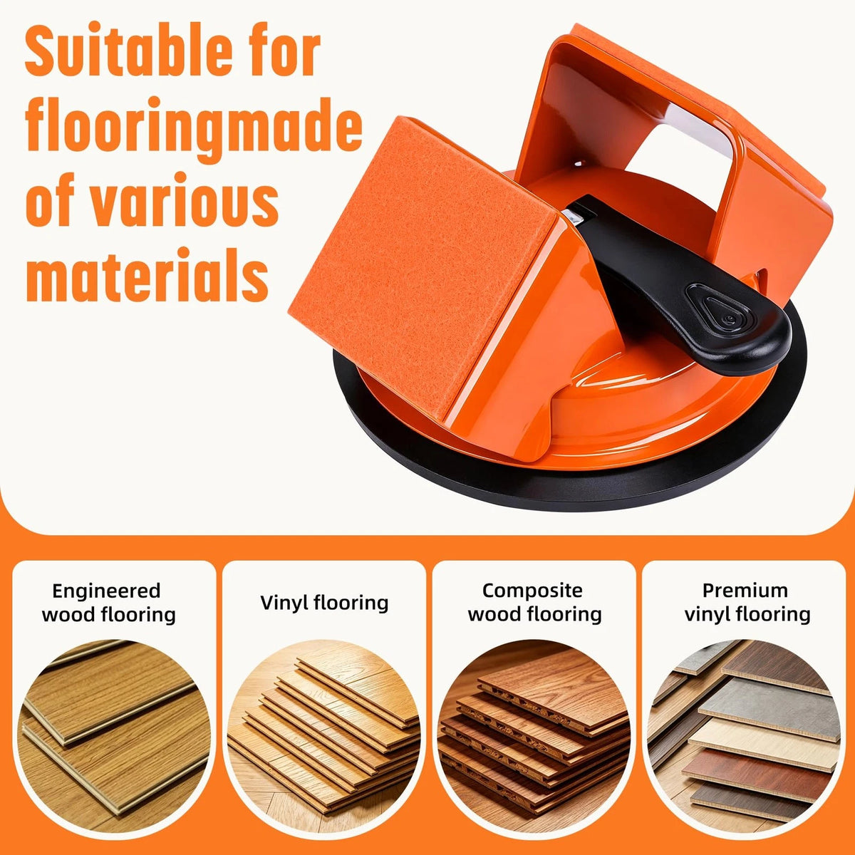 WorWav Floor Gap Fixer Tool, Fix Laminate, Vinyl, Hardwood Gaps in Orange