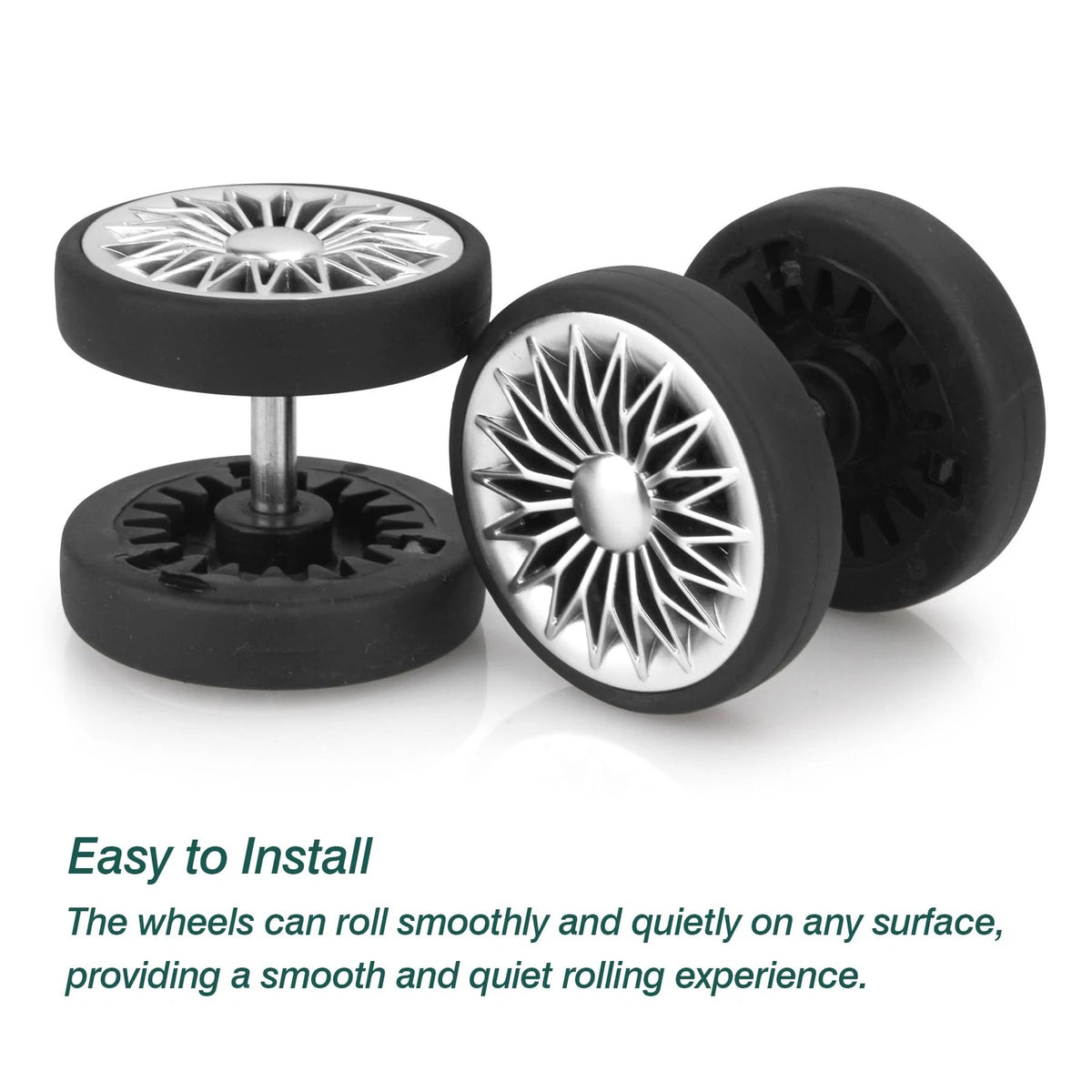 Ech.Apr Luggage Wheels Replacement OD 55mm, 8 Pcs Suitcase Grey