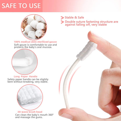 EASICUTI Baby Tongue Cleaner, 42Pcs Disposable 1 Count (Pack of 42), White